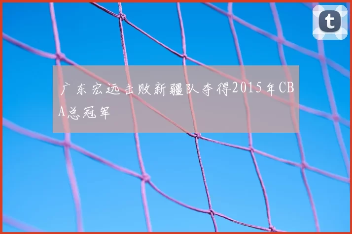 广东宏远击败新疆队夺得2015年CBA总冠军